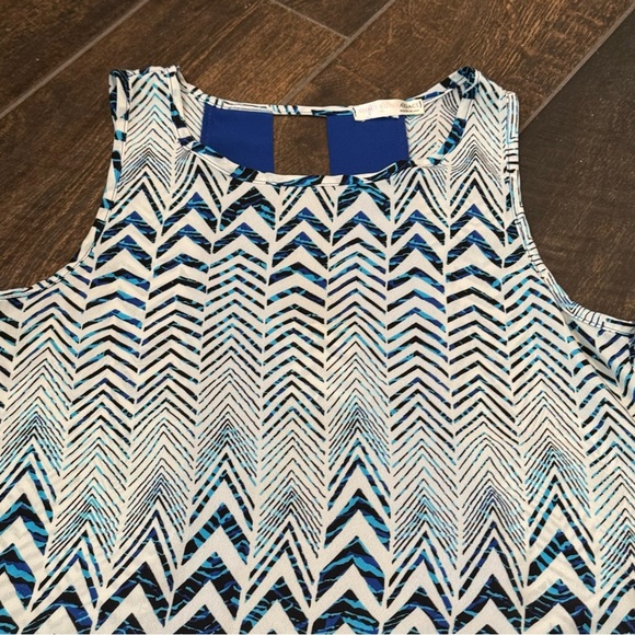 EUC A’Gaci Open Back Hi-Lo Chevron Sleeveless Top - Picture 3 of 10